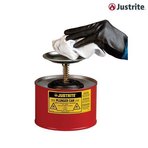 Justrite 10208 FM인증 Plunger 분주/세척용 안전용기 인화물질 분주용 화염방지망 포함 1.8L (철제/빨강)/OD 184x200mm/1kg
