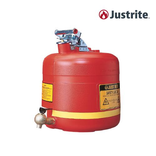 Justrite 14545 5갤런 인화성 하단 수도꼭지/08540 분주형 PE용기 (PE/19L/빨강)/OD 292x432mm/3.1kg
