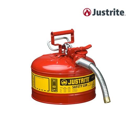 Justrite 7225130 2.5갤런 인화성 안전 25mm 호스 용기 (철제/9L/빨강)/OD 298x305mm/2.8kg